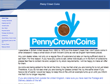 Tablet Screenshot of pennycrowncoins.co.uk